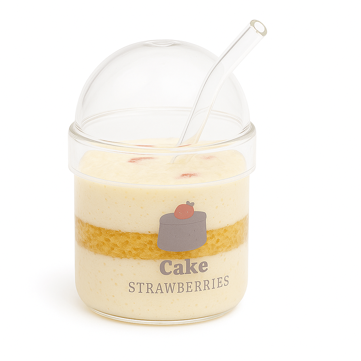 Soda Glass Ð Transparent with Dome Lid & Straw