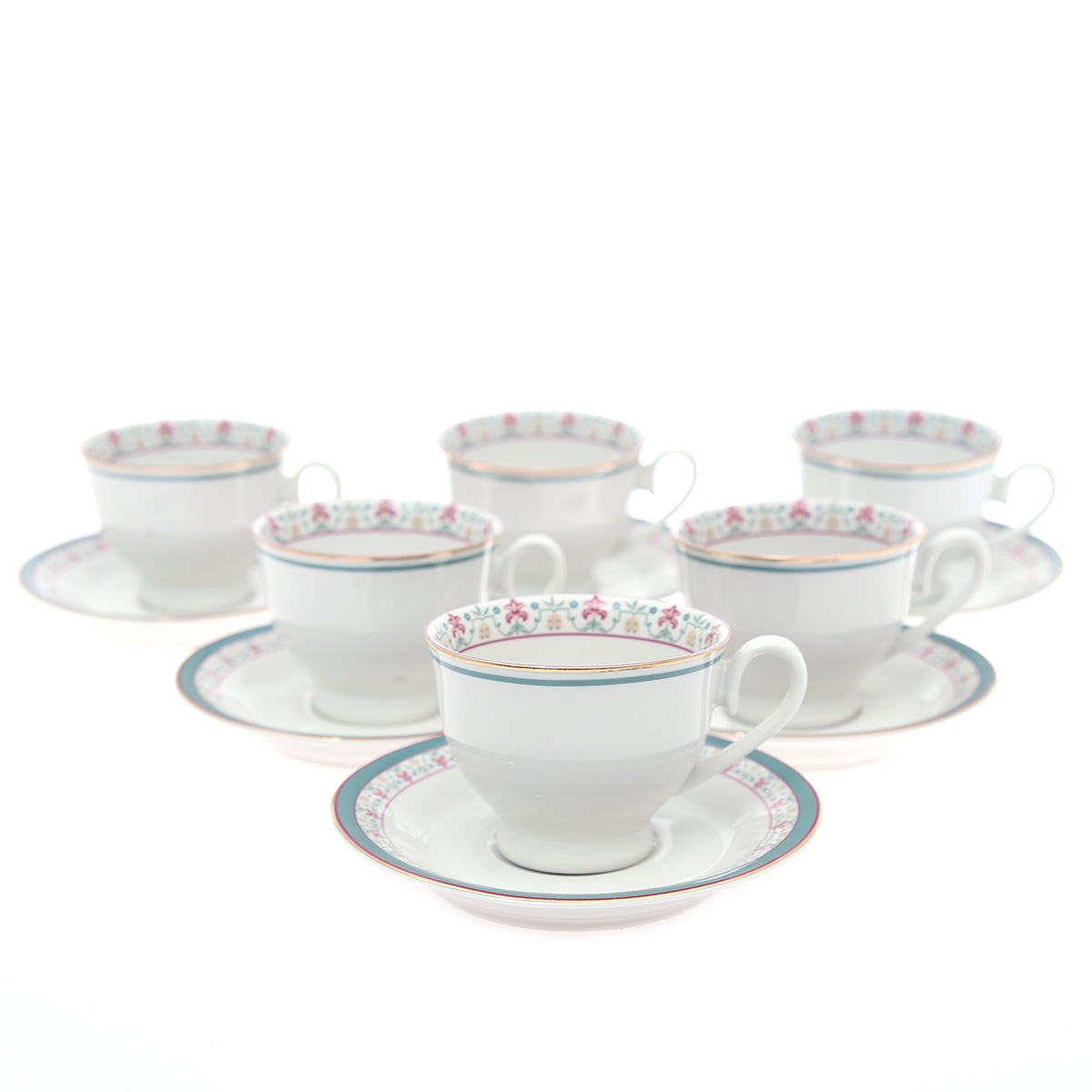 12Pcs Cup & Saucer Set Floral Elegance