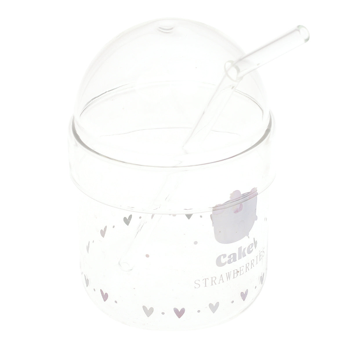 Soda Glass Ð Transparent with Dome Lid & Straw