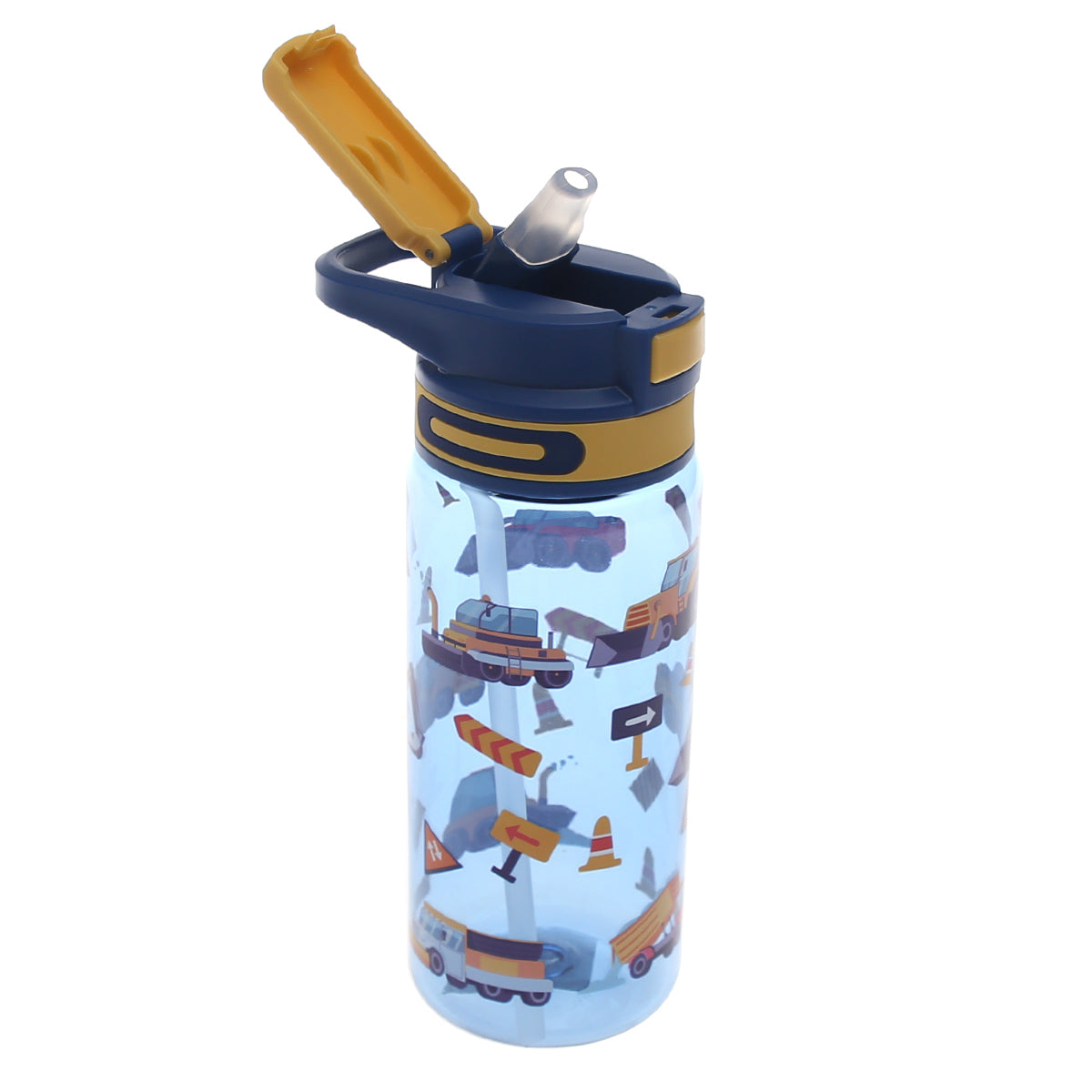 KidsÕ Water Bottle with Straw Ð 600ml Flip?Top Leak?Proof Design (Pink, Black, Blue)