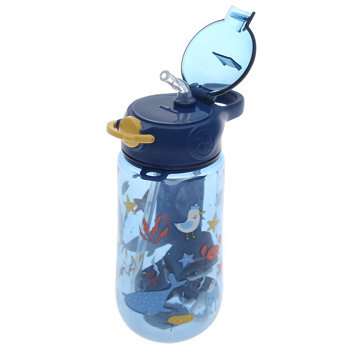 KidsÕ Water Bottle with Straw Ð 500ml Flip?Top Leak?Proof Design (Dark Blue, Light Blue, Pink)