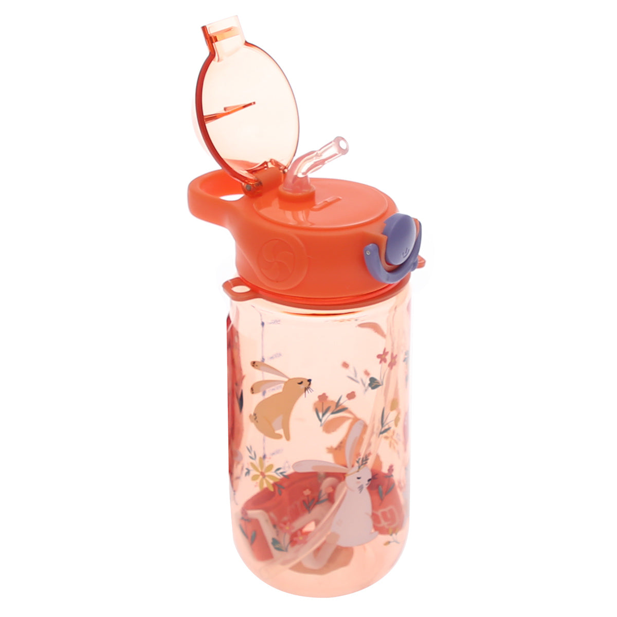 KidsÕ Water Bottle with Straw Ð 500ml Flip?Top Leak?Proof Design (Dark Blue, Light Blue, Pink)
