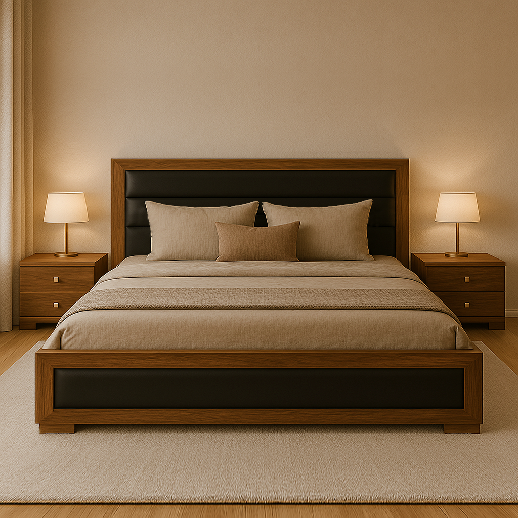 Clover King Size Bed with 2 Side Table