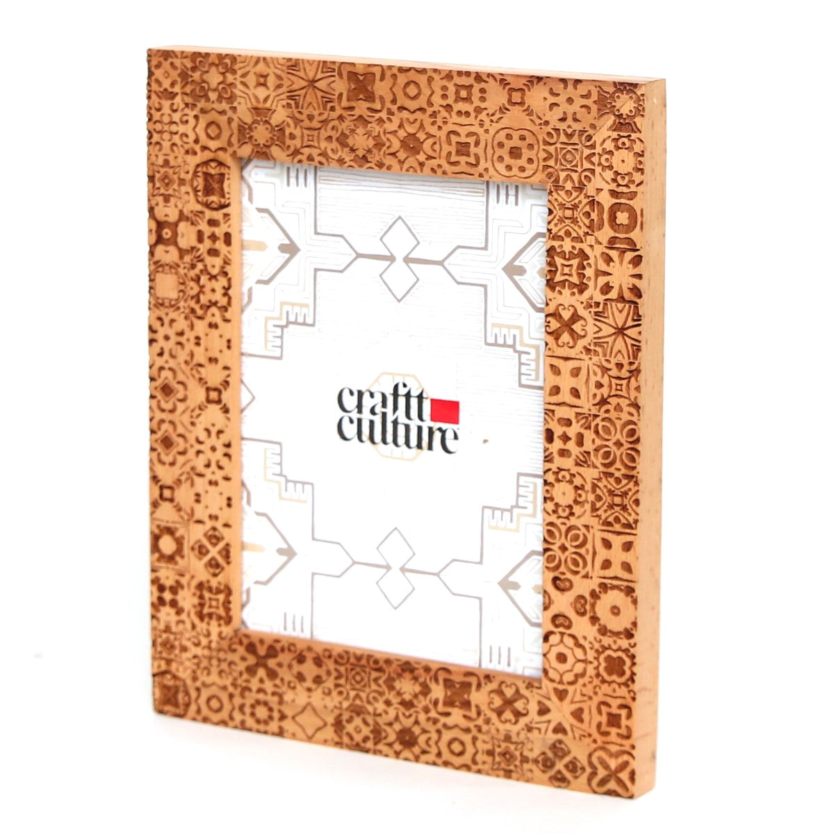Golden Brown Wooden Photo Frame Ð Engraved Pattern Design