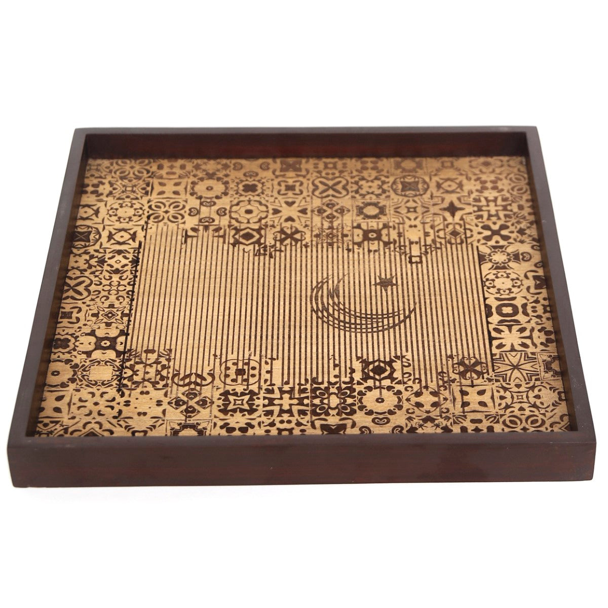 Monks Robe Wooden Serving Tray Ð 15x15 Inch Square Decorative Tray