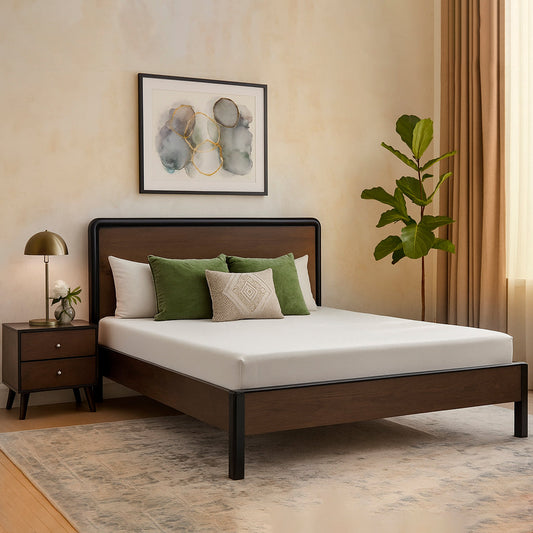 Norre King Size Bed with 2 Side Table