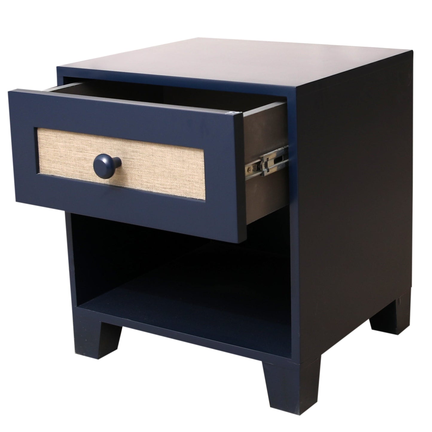 Lancaster Queen/Single Bed Ð Upholstered Headboard with Navy Frame