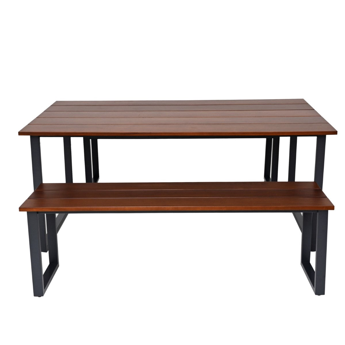 Outdoor 6 Person Dining Table With 2 Benches