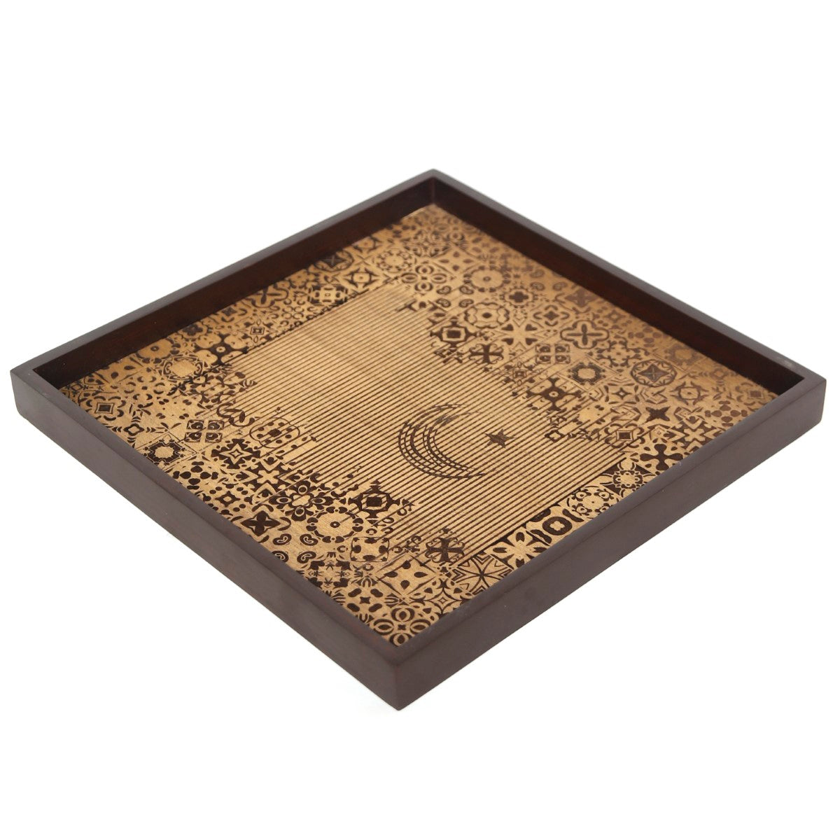 Monks Robe Wooden Serving Tray Ð 15x15 Inch Square Decorative Tray