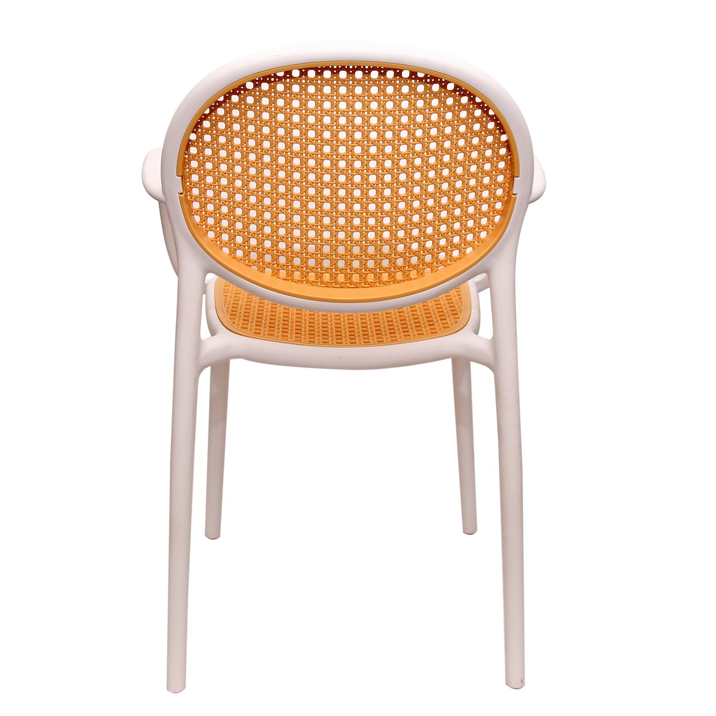 Cane Charm Armchair Ð Plastic Frame with Woven Cane?Style Seat & Back (Black, White, Green)