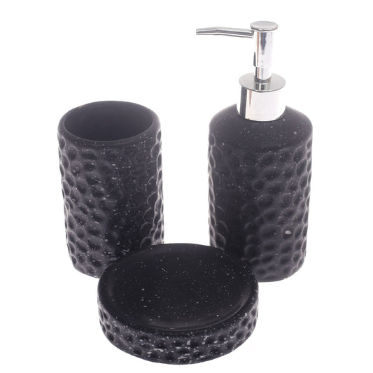 3Pcs Bath Set Black 8 X 8 Inch Gs-02