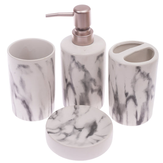 4Pcs Bath Set White 10 X 10 Inch Gs-12