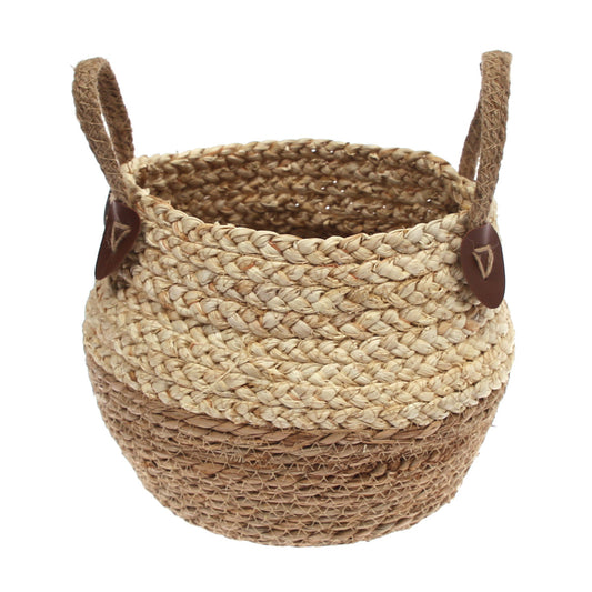 Storage Basket S Beige & White 11 X 11 X 8 Inch CZG-25