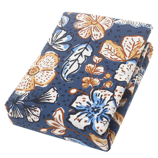 Navy Florals Double Quilt Cover 90x96" Cotton