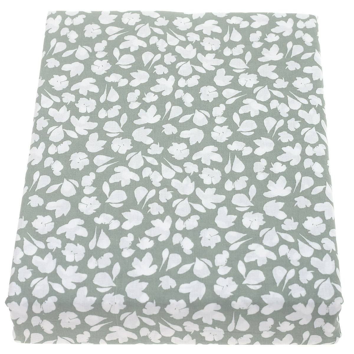 Double Bed Sheet Cotton Green & White 96X102" Rotary Printing
