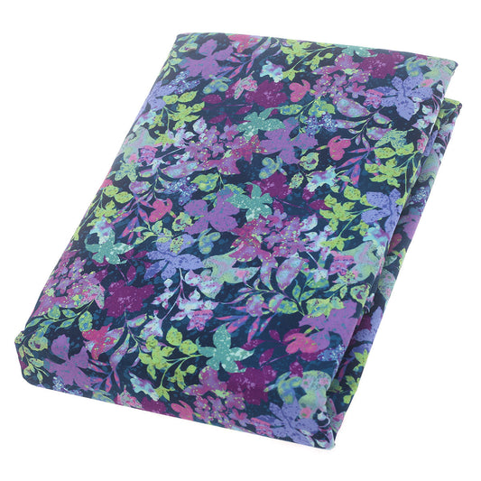 Double Bed Sheet Percale Purple Multi 96X102" Digital Print
