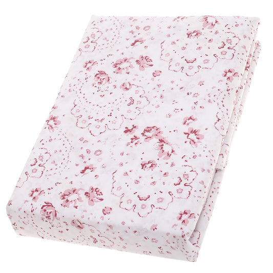 Double Bed Sheet Percale Red & White 96X102" Rotary Printing
