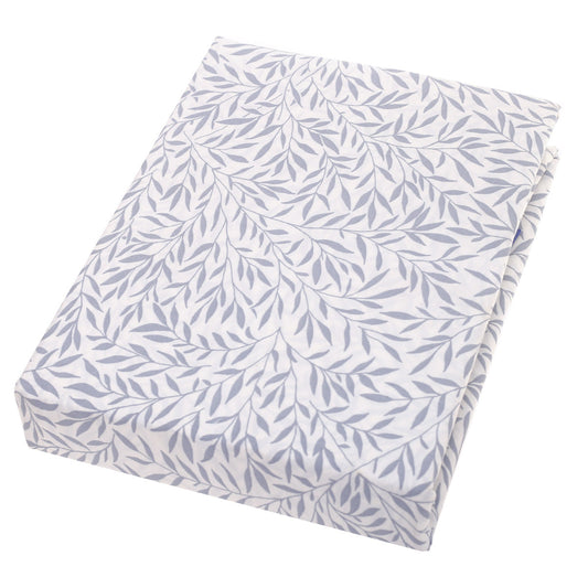 Double Bed Sheet Percale White & Grey 96X102" Rotary Printing