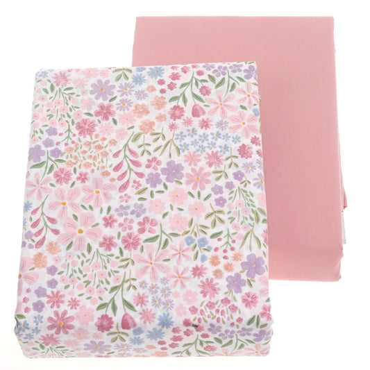 Green Leaf & Floral Double Bed Sheet Set Ð 6 Piece Bedding Collection