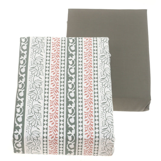 Linear Florals Double Bed Sheet Set Ð 6 Piece Bedding Collection