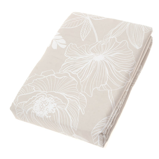 White Leaf Printed Single Bed Sheet Ð 68x96 Inches