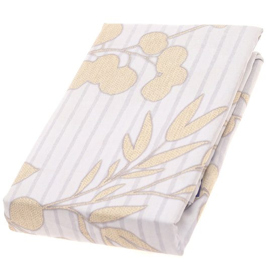 Beige Floral Double Bed Sheet Ð 96x102" | Satin Finish