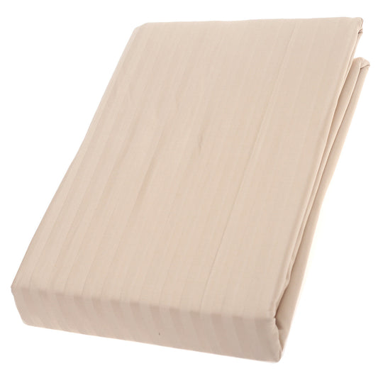 Beige Stripes Double Bed Sheet Ð 96x102" | Satin Finish