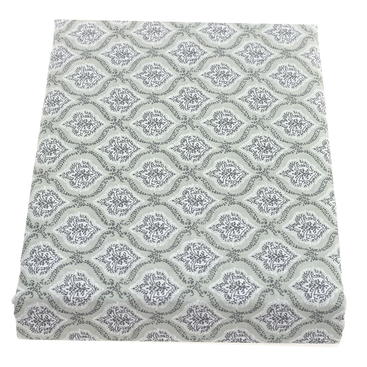 Grey Damask Double Bed Sheet Ð 96x102" | Percale Cotton