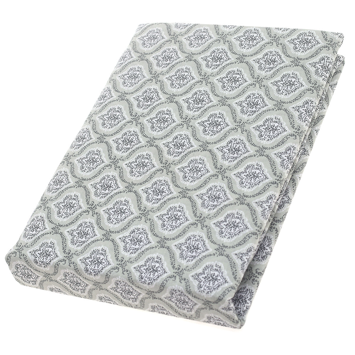 Grey Damask Double Bed Sheet Ð 96x102" | Percale Cotton