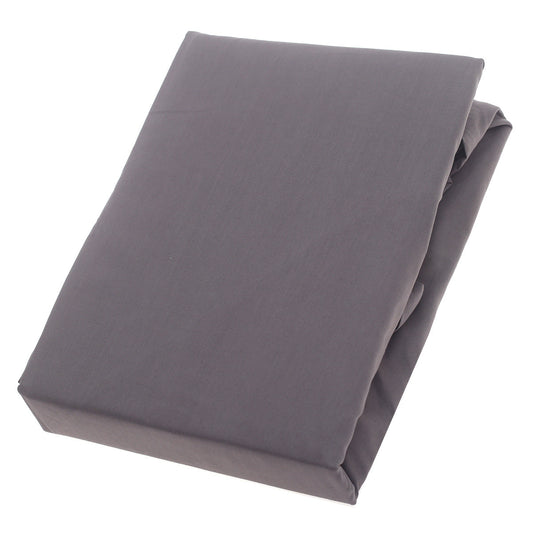 Grey Double Fitted Sheet Ð 72x78" | Percale Cotton