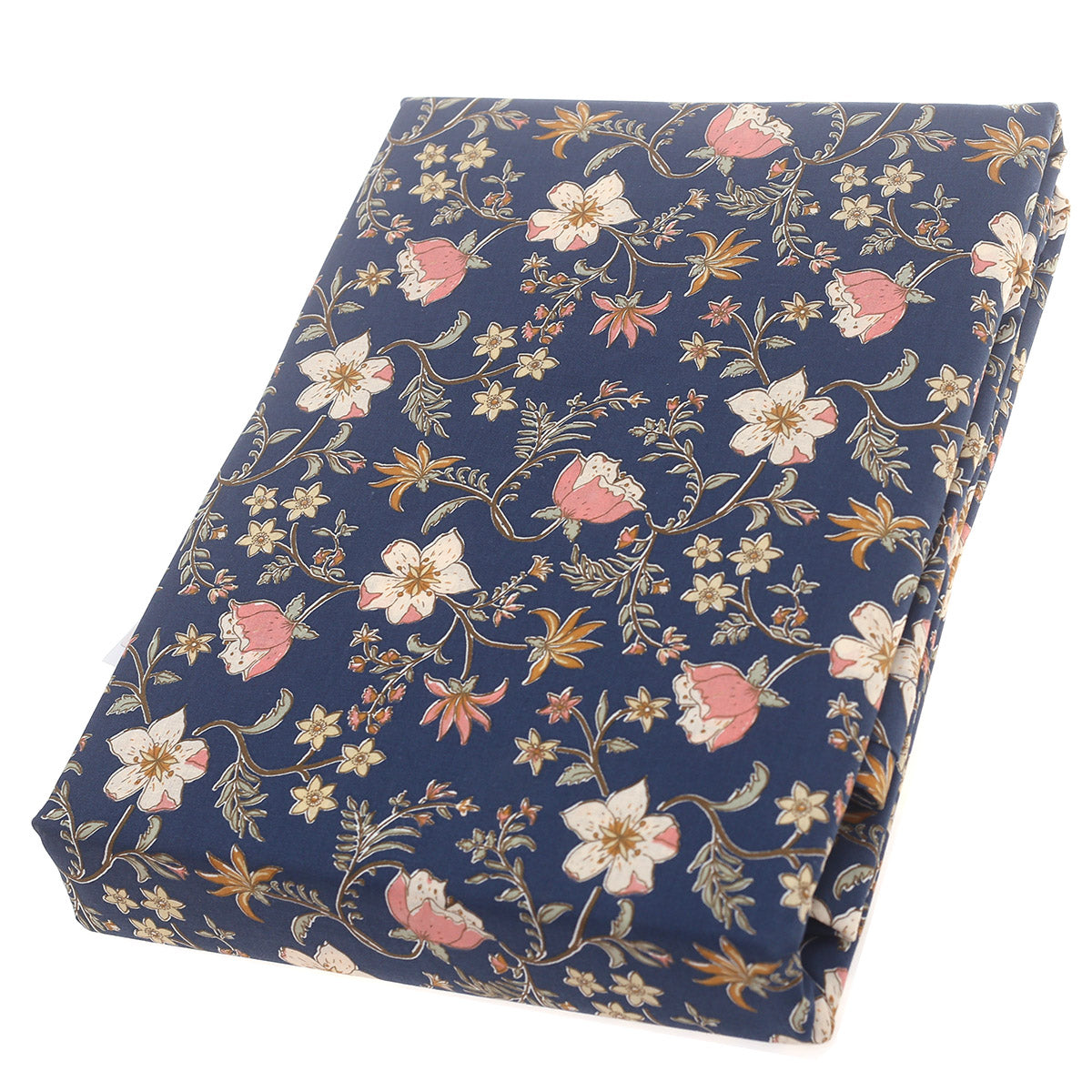 Navy Flora Double Bed Sheet Ð 96x102" | 100% Cotton