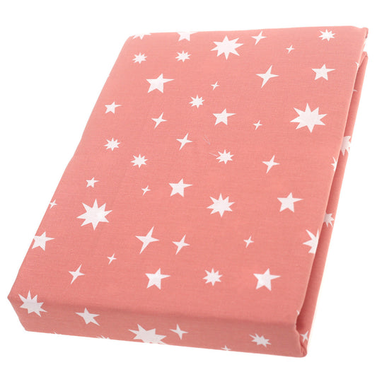 Pink Stars Single Bed Sheet Ð 68x96" | 100% Cotton