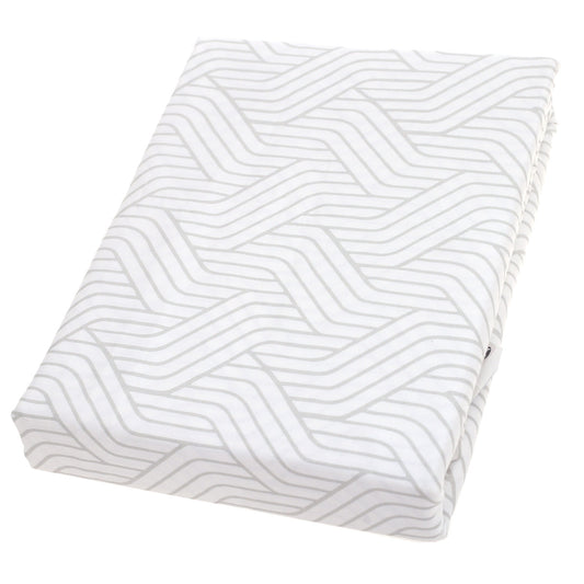 White & Grey Textures Double Bed Sheet Ð 96x102" | Satin Finish