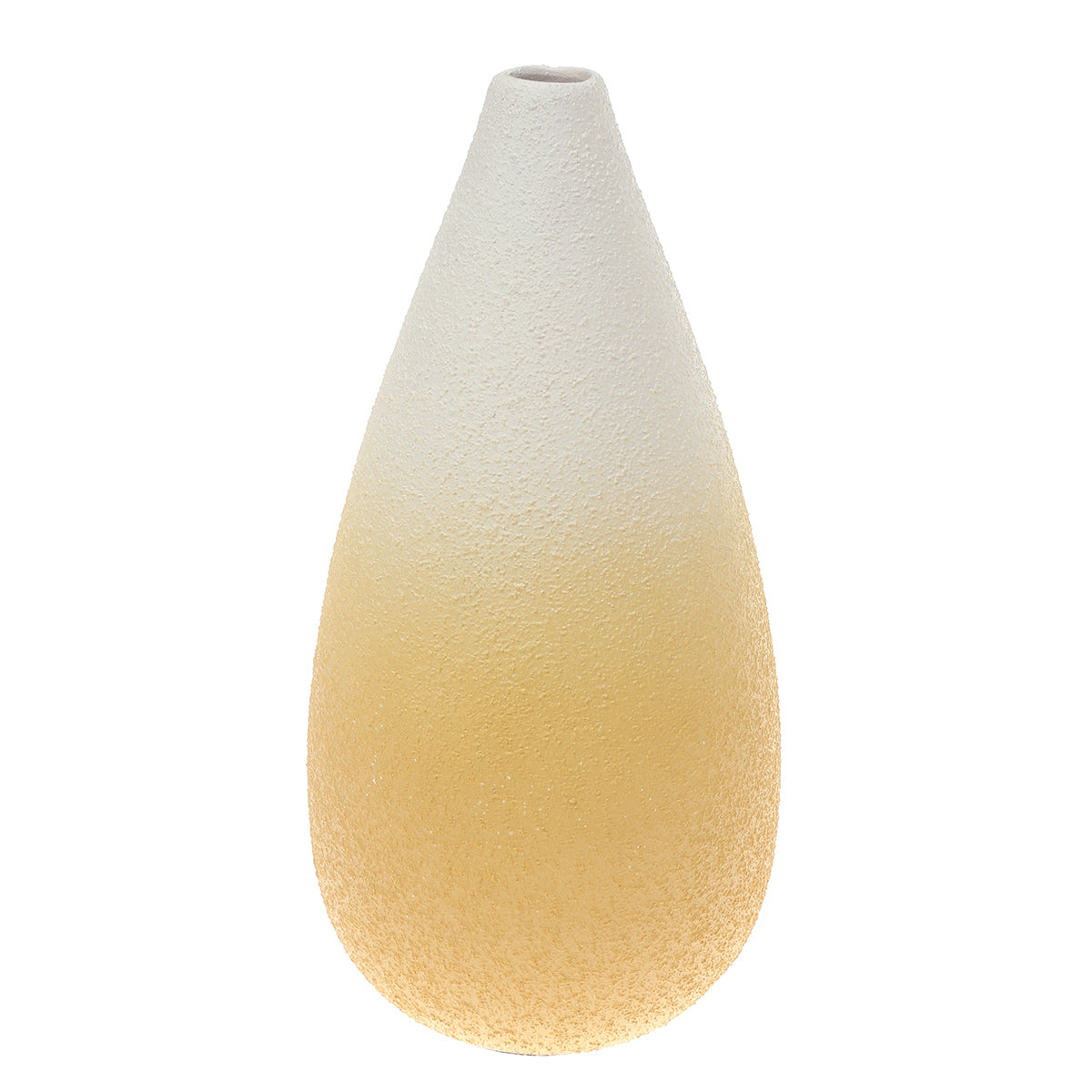 Ceramic Vase Yellow & White 13 Inch Height CH-012