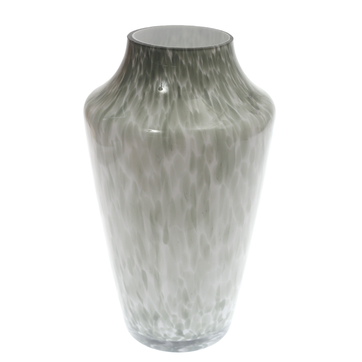 Glass Vase Green & White 14 Inch Height HY-11