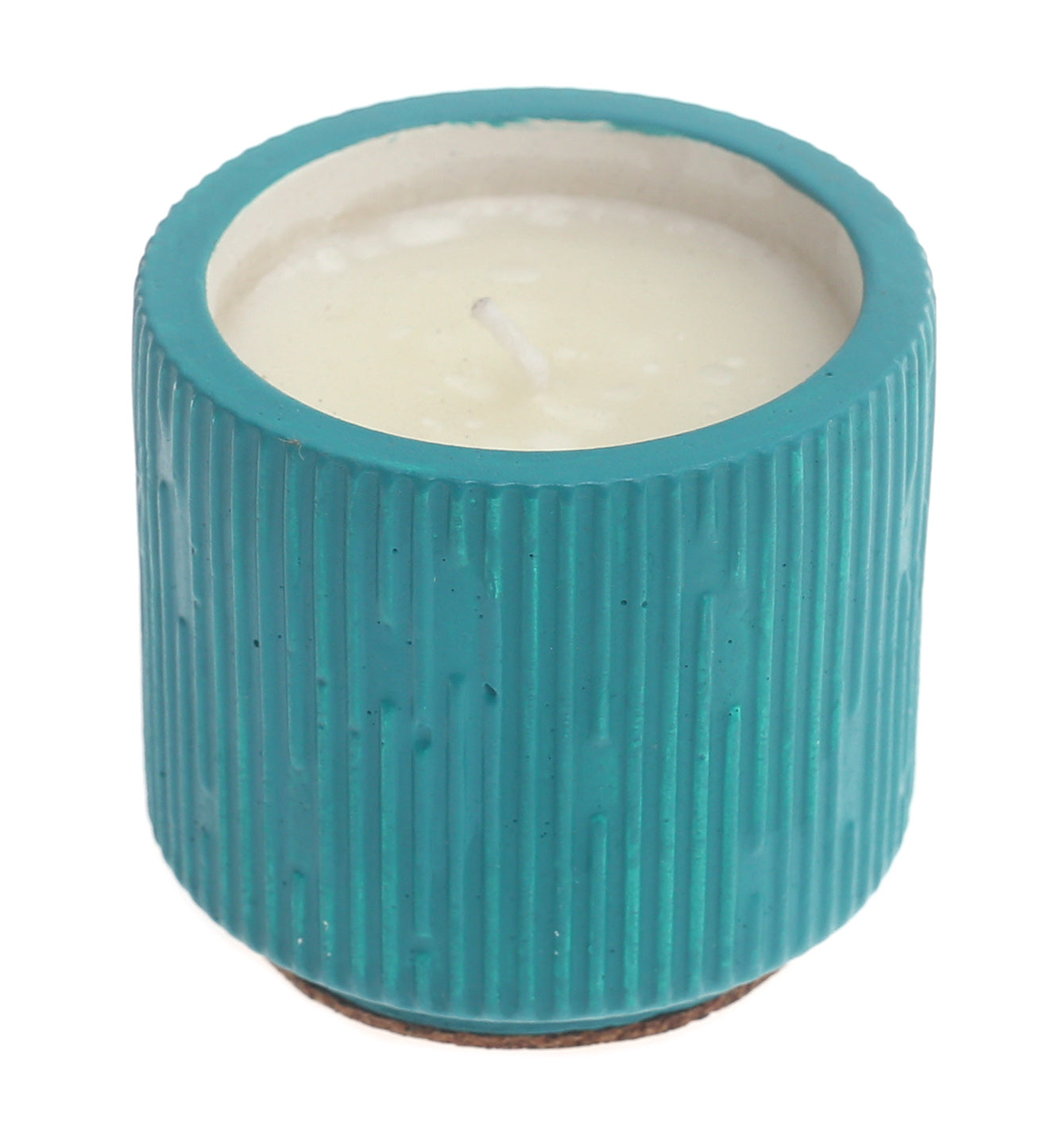 Engraved Texture Ceramic Candle Ð Teal Scented Jar Candle for Home DŽcor & Gifting