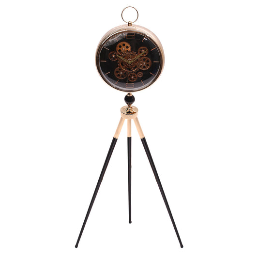 Pedestal Clock Art 200521 Ð Black | Modern Decorative Standing Clock for Home or Office