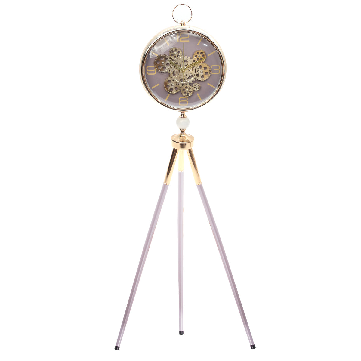 Pedestal Clock Art Ð Grey | Minimalist Modern Standing Clock for Home & Office