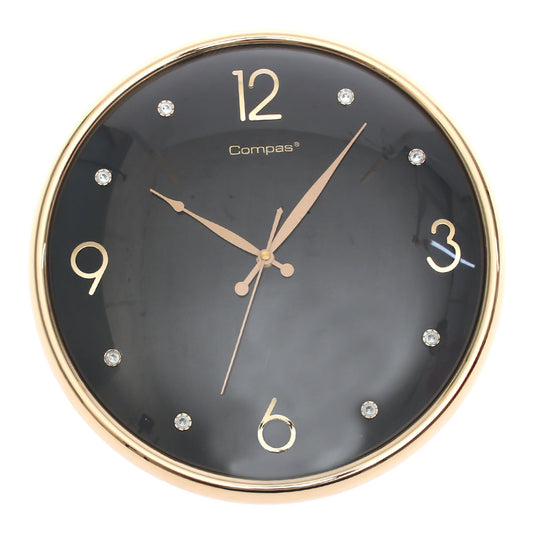 Elegant Black & Gold Wall Clock Ð Crystal Accents & Modern Minimal Design (Model 1921)