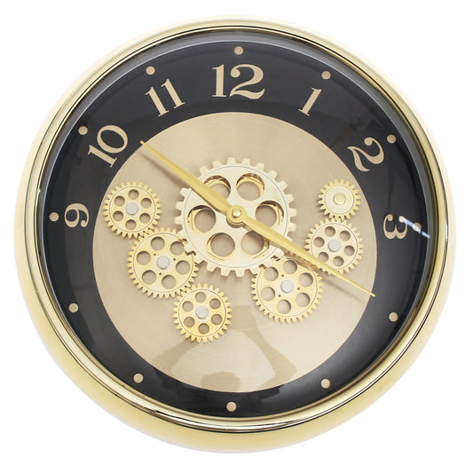 Luxury Gold & Black Gear Design Wall Clock Ð Modern Industrial Style (Model 2002)