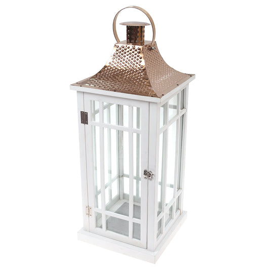 Floor Lantern White 8.6 X 8.6 X 17.5 Inch WL-006