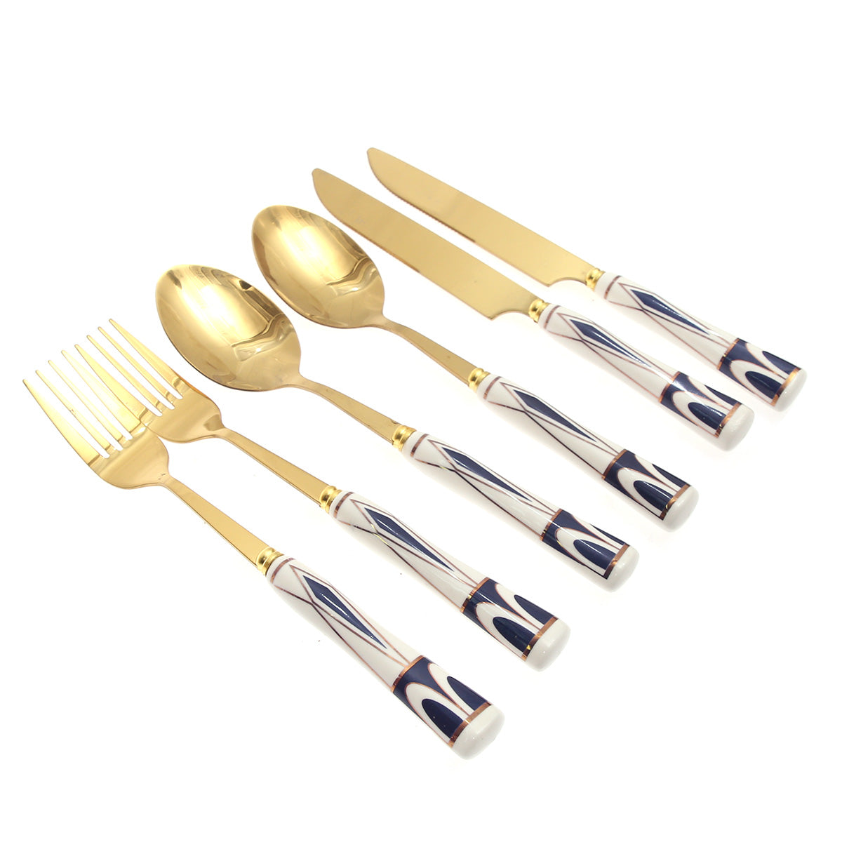 6Pcs Cutlery Set Gold 8 X 3 Inch At-03