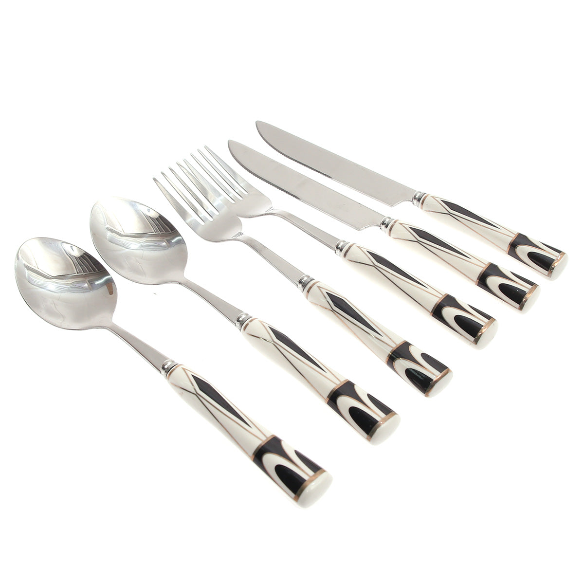 6Pcs Cutlery Set Silver 8 X 3 Inch At-12