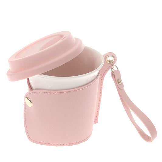 Ceramic Glass With Pouch Pink 3.5 X 3.5 X 4 Inch 105-1