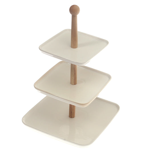 3 Step Pastry Stand White 10 X 10 X 15 Inch Yll-73