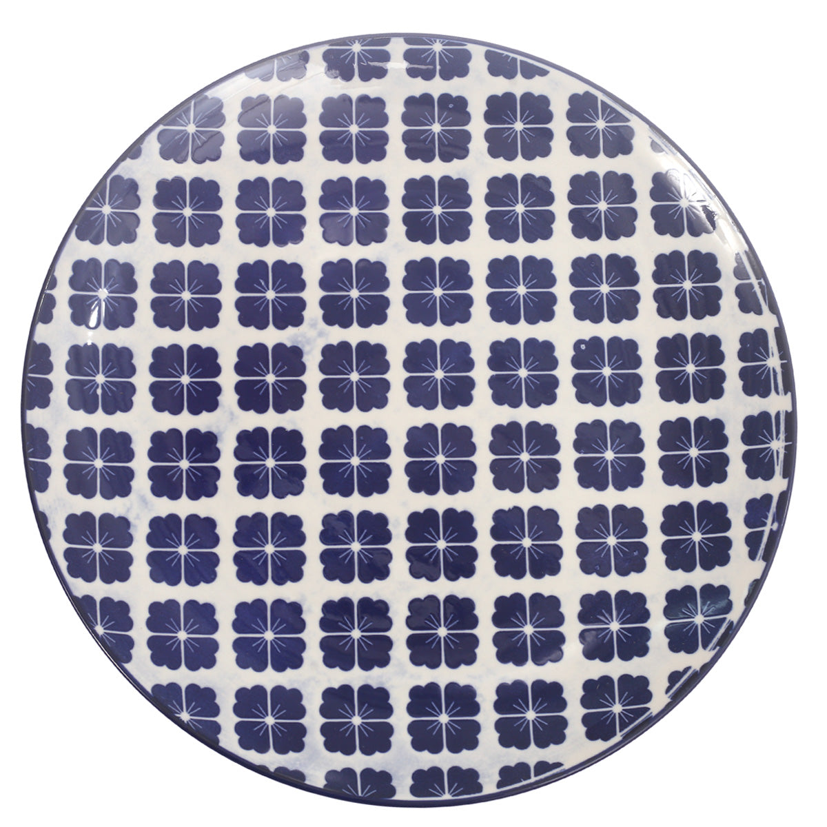 Dinner Plate Block Print Blue 11 Inch Yll-94