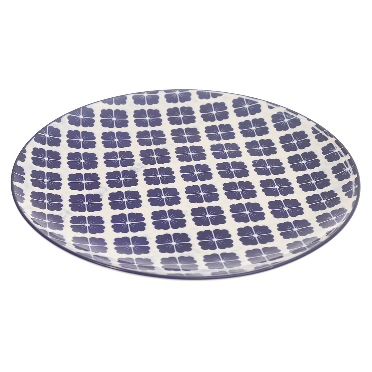 Dinner Plate Block Print Blue 11 Inch Yll-94