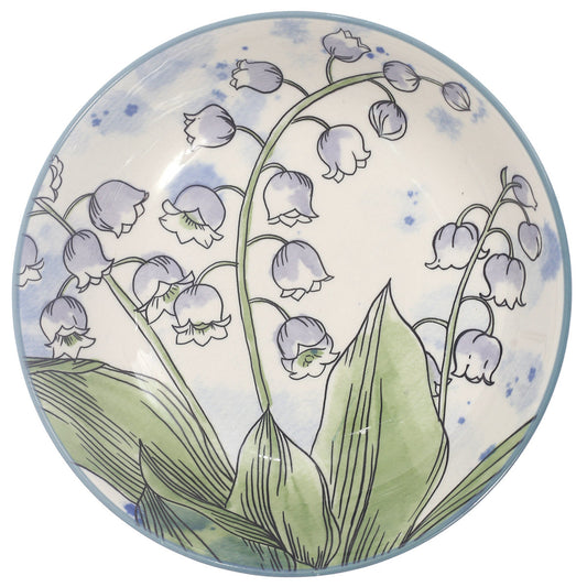 Serving Flat Bowl Printed Purple 8.5 Inch Yll-93