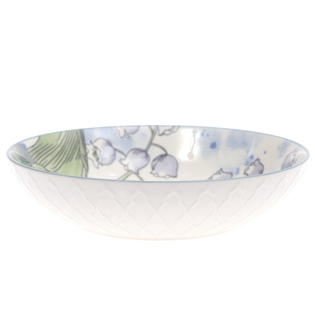 Serving Flat Bowl Printed Purple 8.5 Inch Yll-93