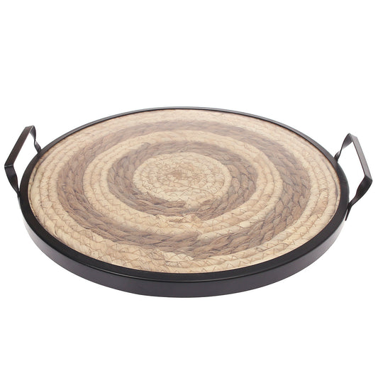 Round Tray Large Black 14 Inch CZG-06